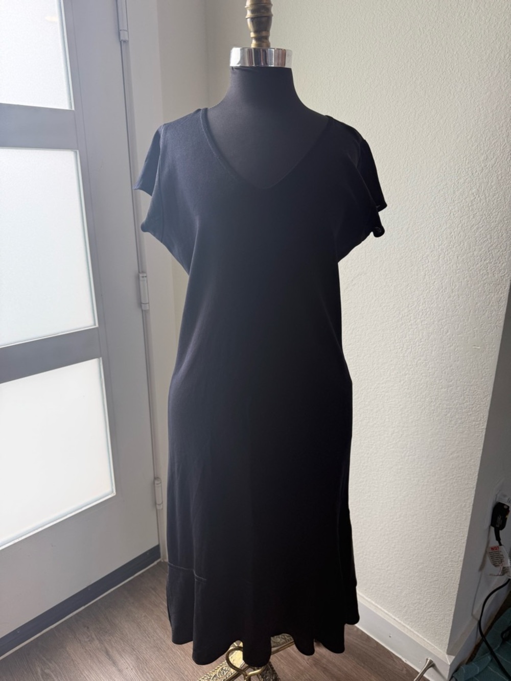 Misook Black V-Neck Maxi Dress Whimsigoth